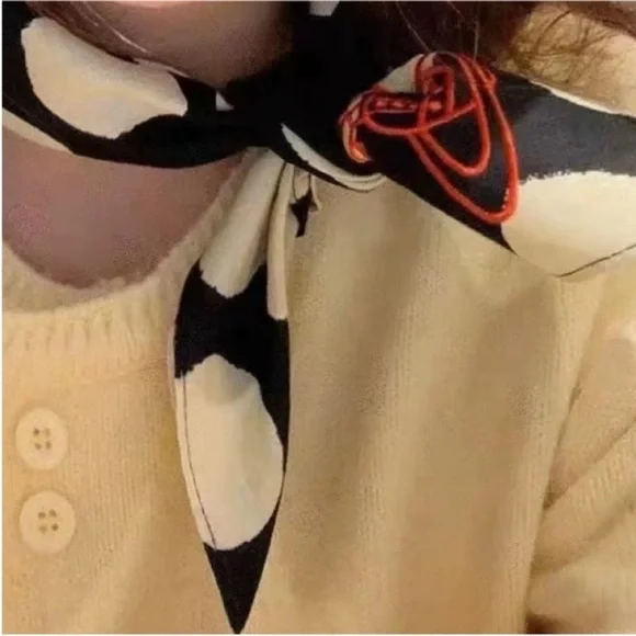 Vivienne Westwood Black Polka Dot Scarf - Picture 2 of 7